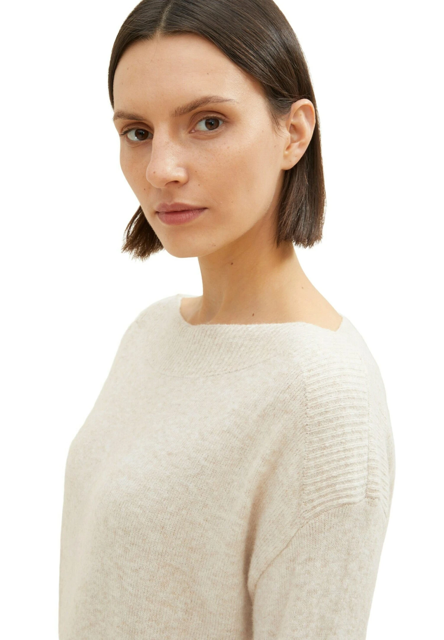 Tom Tailor Trui - Cold Beige Melange 4 Tom Tailor Trui - Cold Beige Melange - Afbeelding 4