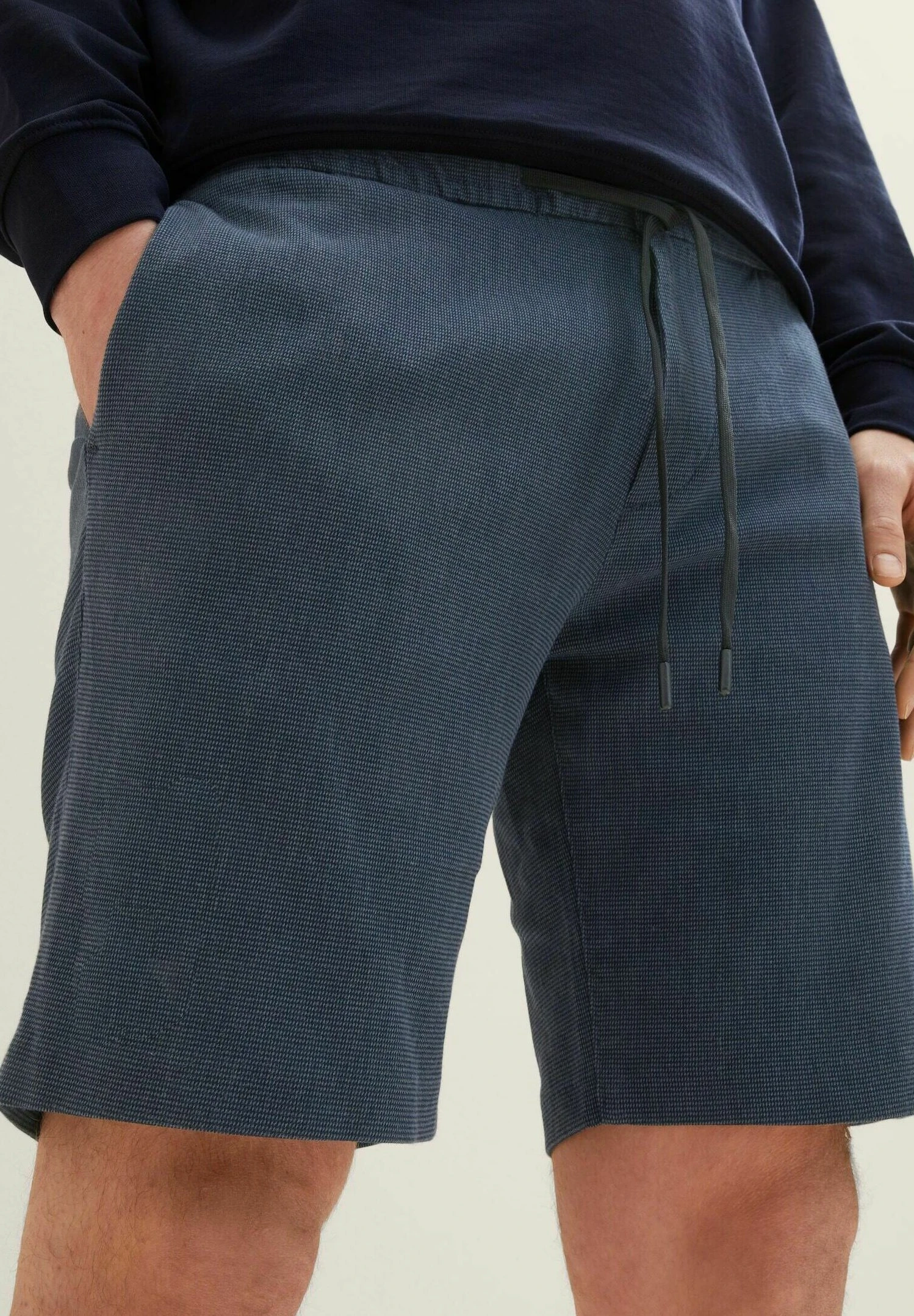 TOM TAILOR Denim Shorts - Navy Blue Structure 4 TOM TAILOR Denim Shorts - Navy Blue Structure - Afbeelding 4