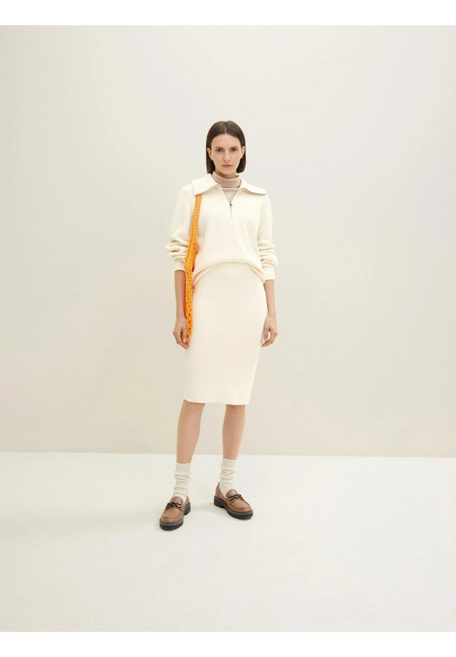 Tom Tailor Mit Rippstruktur - Kokerrok - Soft Buttercream 4 Tom Tailor Mit Rippstruktur - Kokerrok - Soft Buttercream - Afbeelding 4