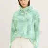 Tom Tailor Structure - Sweater - Off White Green Stripe
