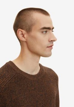 Tom Tailor Trui - Navy Brown Mouline -Tom Tailor 1de4cb72b5304f1280387e14a767dd09