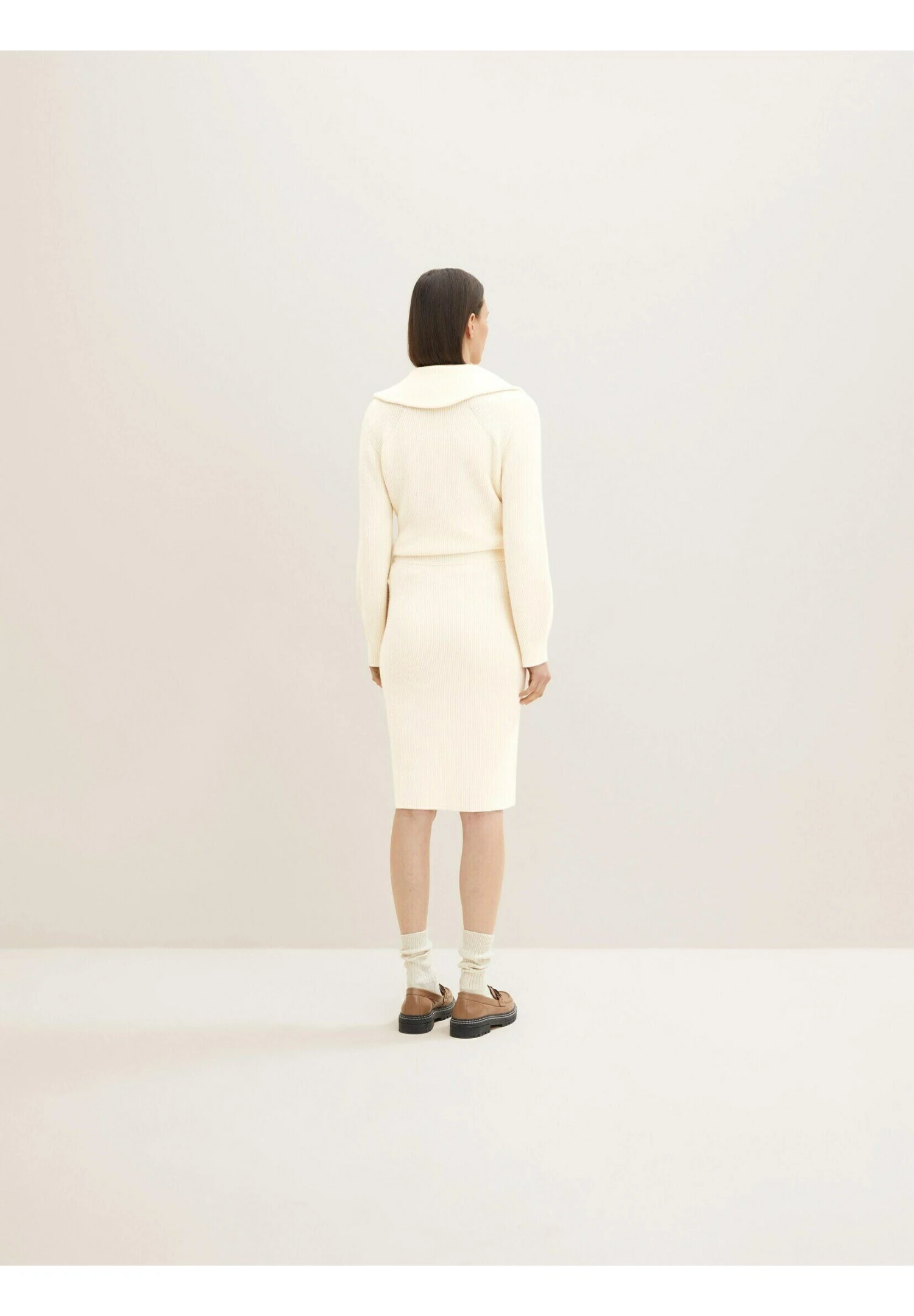 Tom Tailor Mit Rippstruktur - Kokerrok - Soft Buttercream 3 Tom Tailor Mit Rippstruktur - Kokerrok - Soft Buttercream - Afbeelding 3