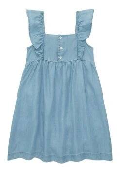 Tom Tailor Mit Volants - Jurk - Light Stone Bright Blue Denim