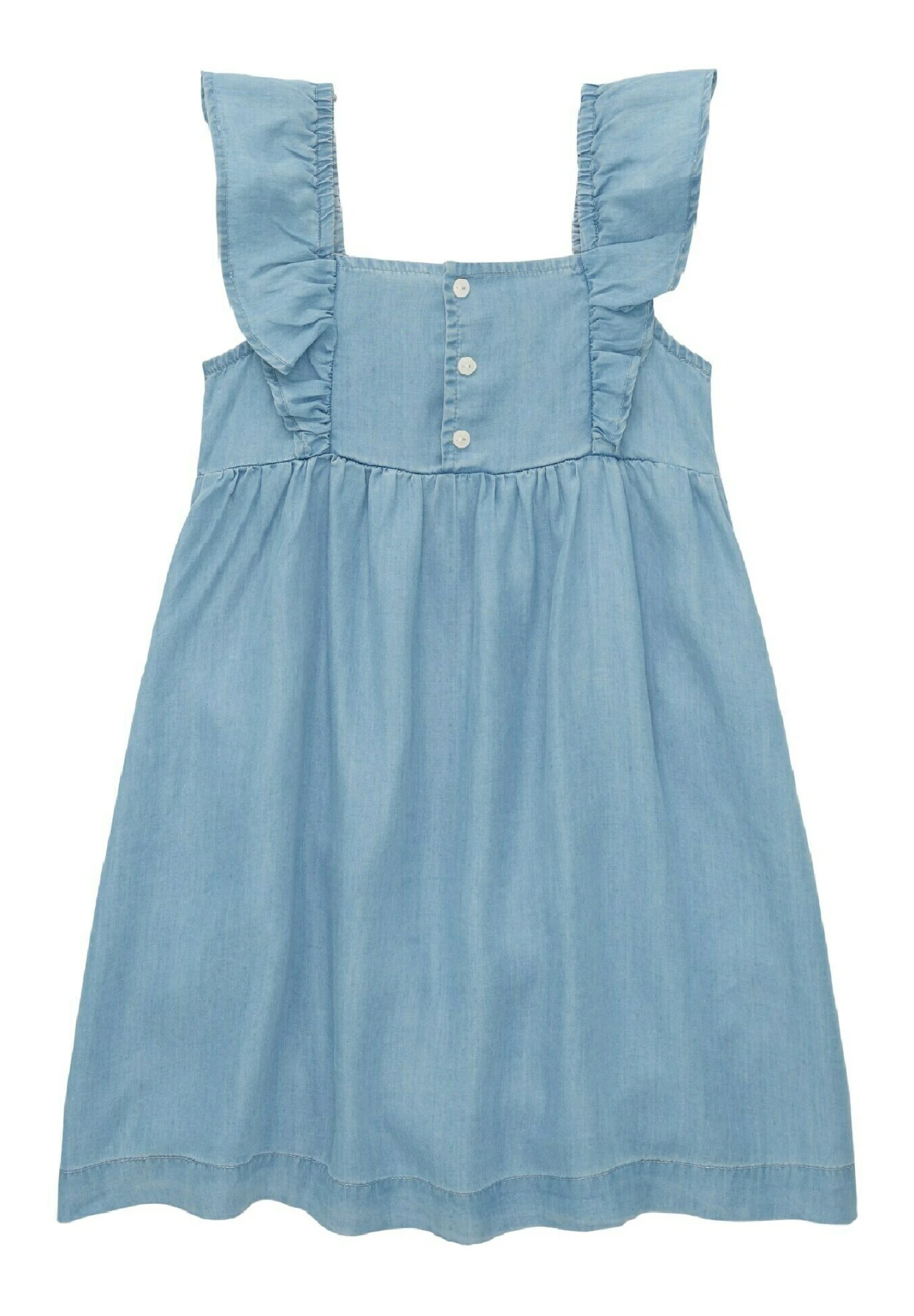 Tom Tailor Mit Volants - Jurk - Light Stone Bright Blue Denim 1 Tom Tailor Mit Volants - Jurk - Light Stone Bright Blue Denim