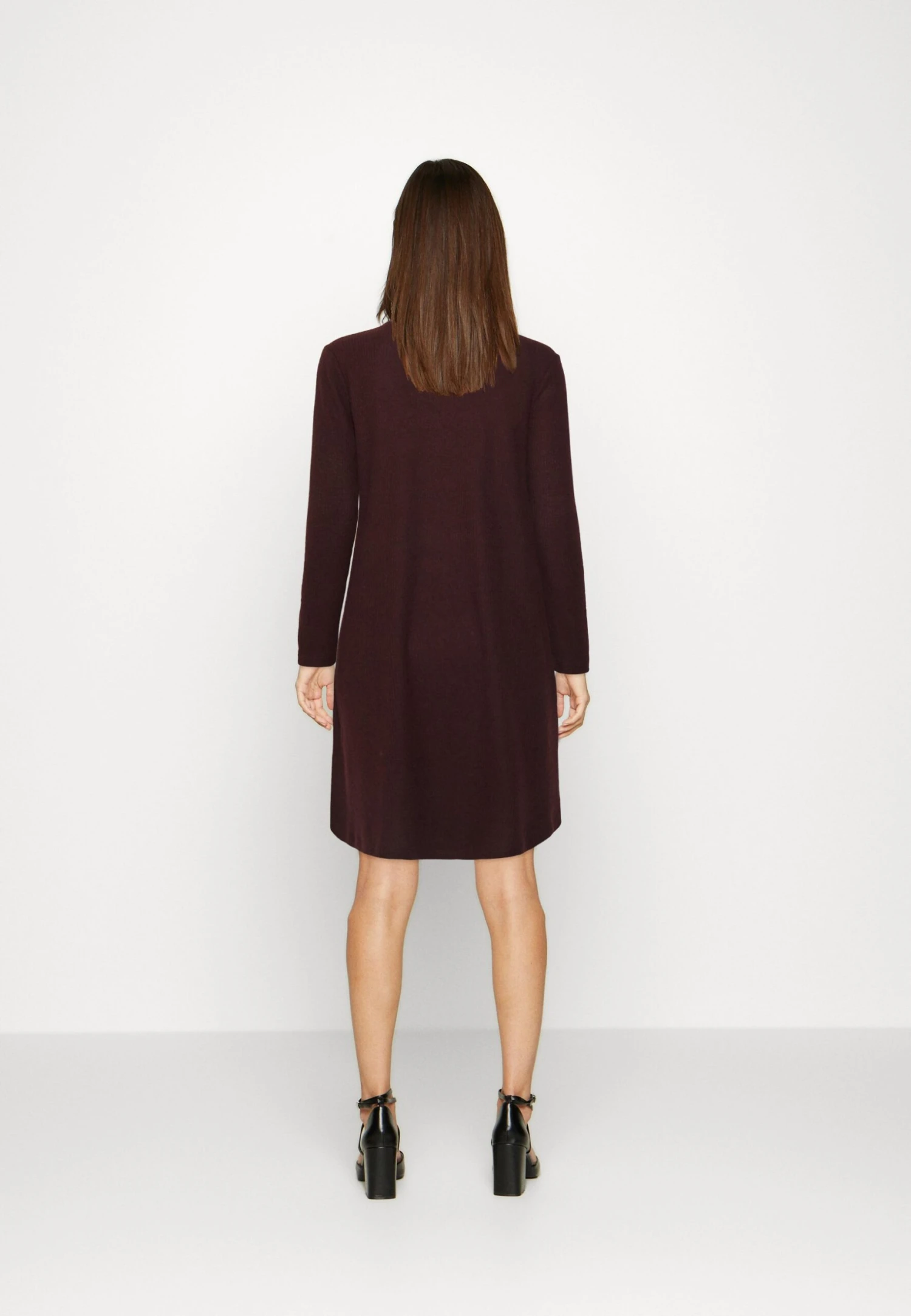 TOM TAILOR Denim Dress Cosy A Line - Gebreide Jurk - Bitter Chocolate Melange 3 TOM TAILOR Denim Dress Cosy A Line - Gebreide Jurk - Bitter Chocolate Melange - Afbeelding 3