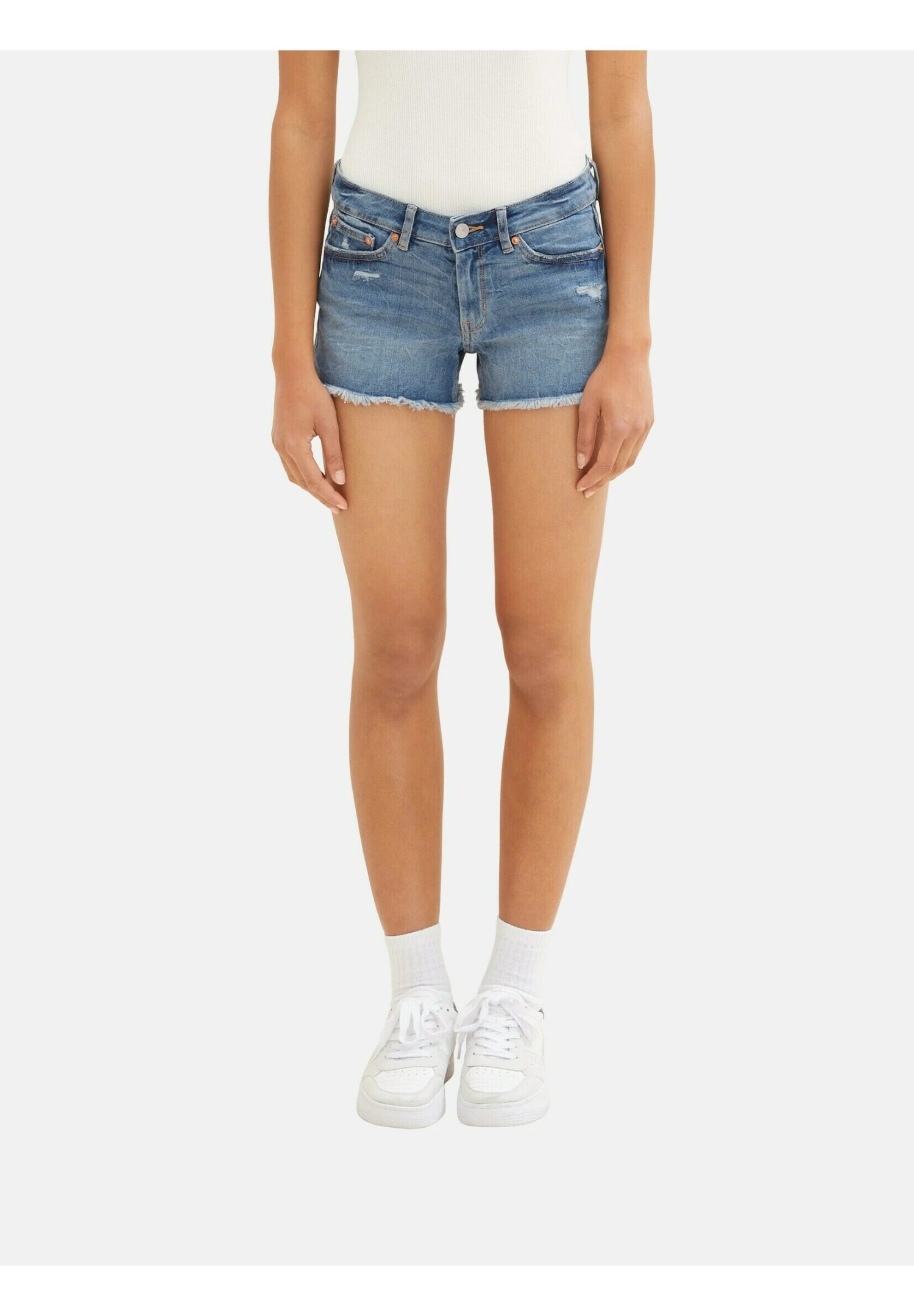 TOM TAILOR Denim Im Used Look - Jeansshort - Destroyed Mid Stone Blue Denim 1 TOM TAILOR Denim Im Used Look - Jeansshort - Destroyed Mid Stone Blue Denim