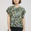 TOM TAILOR Denim Printed Ruffle Blouse - Blouse - Multi-Coloured