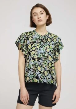 TOM TAILOR Denim Printed Ruffle Blouse - Blouse - Multi-Coloured