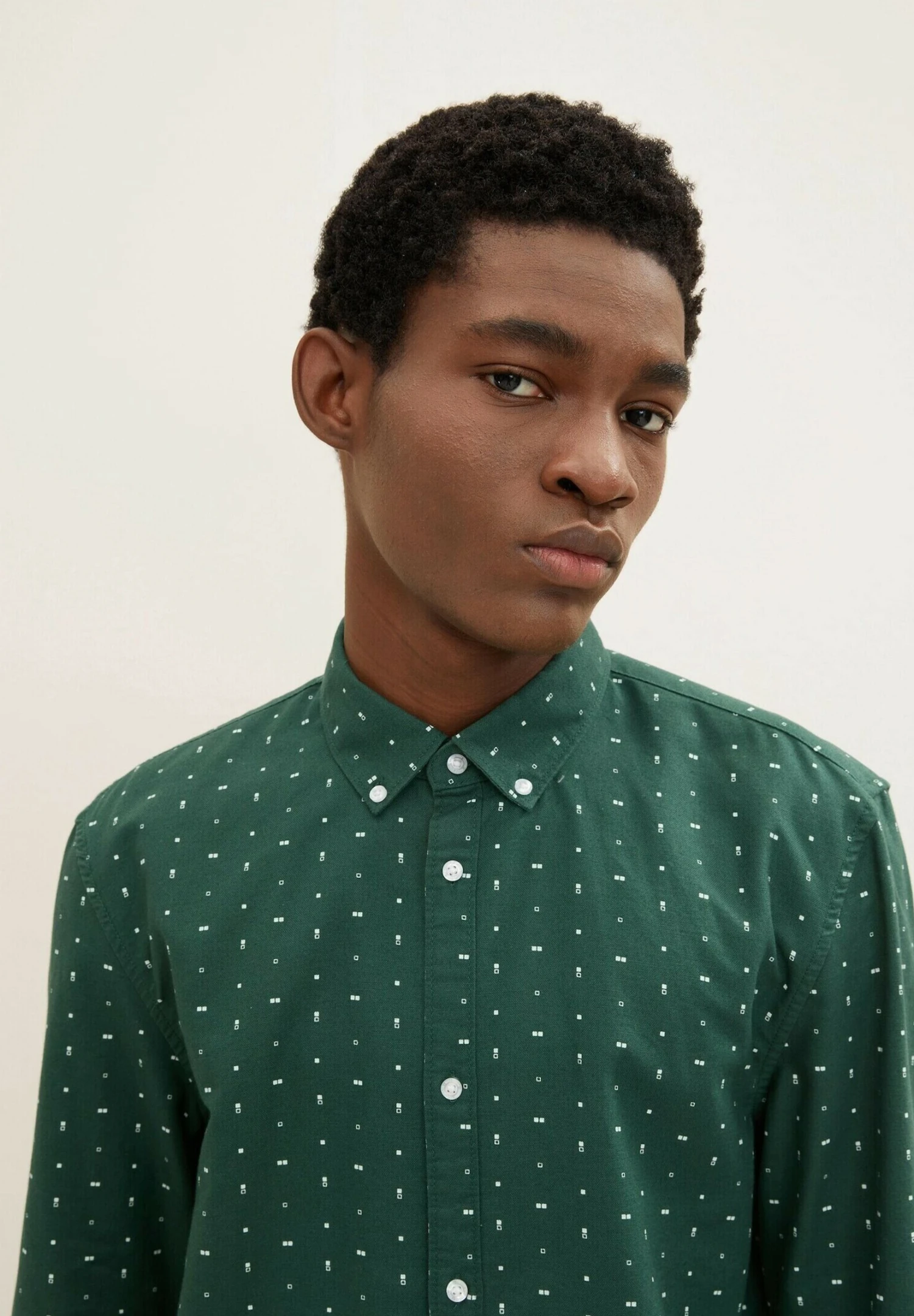 TOM TAILOR Denim Overhemd - Green Small Boxes Print 4 TOM TAILOR Denim Overhemd - Green Small Boxes Print - Afbeelding 4