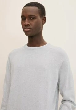 TOM TAILOR Denim Basic- Trui - Light Stone Grey Melange -Tom Tailor 24778ed8caa442cbbe40af3384ad3eee