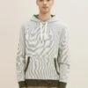Tom Tailor Mit Kängurutasche - Hoodie - Forest Green White Finestripe
