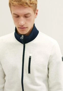 Tom Tailor Mit Stehkragen - Sweater Met Rits - Vintage Beige Melange -Tom Tailor 25d7182d5c304bb3a91af4c2b297fd36