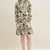 Tom Tailor Mit Printmuster - Jurk - Olive Colorful Floral Design