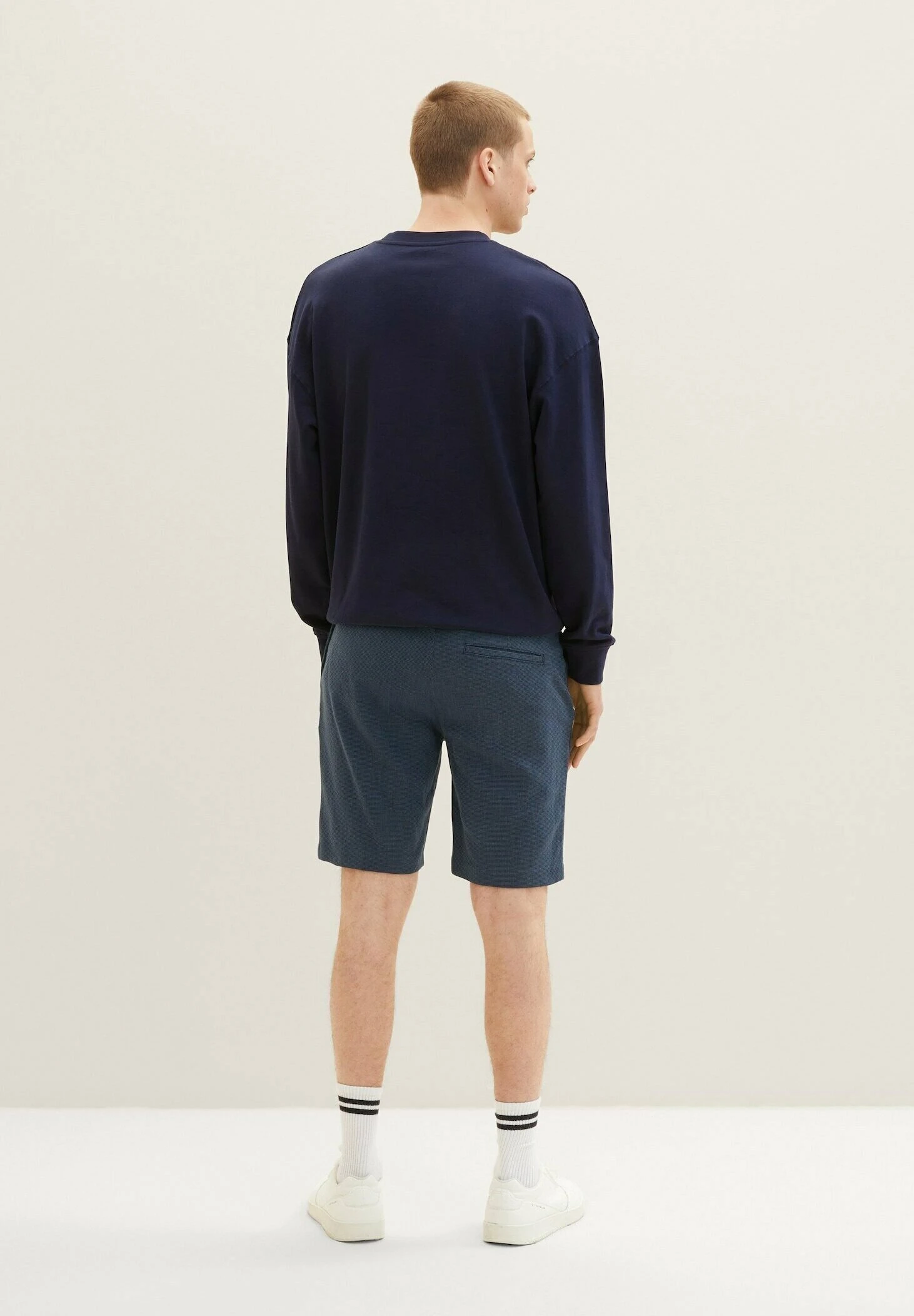 TOM TAILOR Denim Shorts - Navy Blue Structure 3 TOM TAILOR Denim Shorts - Navy Blue Structure - Afbeelding 3