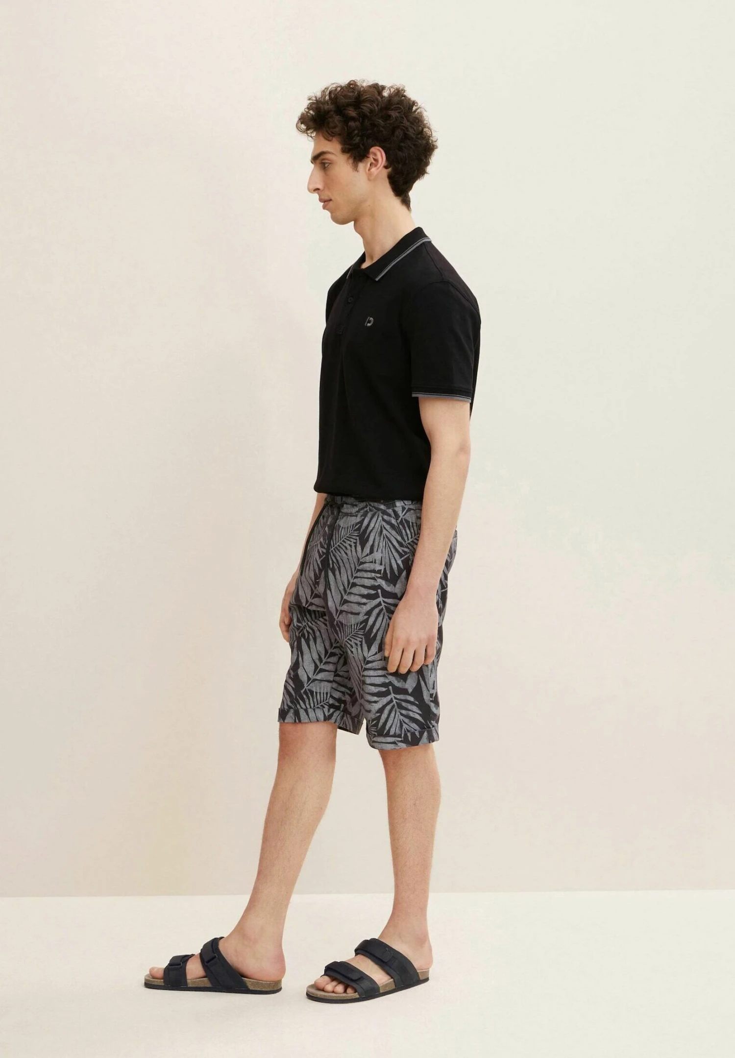 TOM TAILOR Denim Shorts - Grey Big Watery Leaves Print 4 TOM TAILOR Denim Shorts - Grey Big Watery Leaves Print - Afbeelding 4