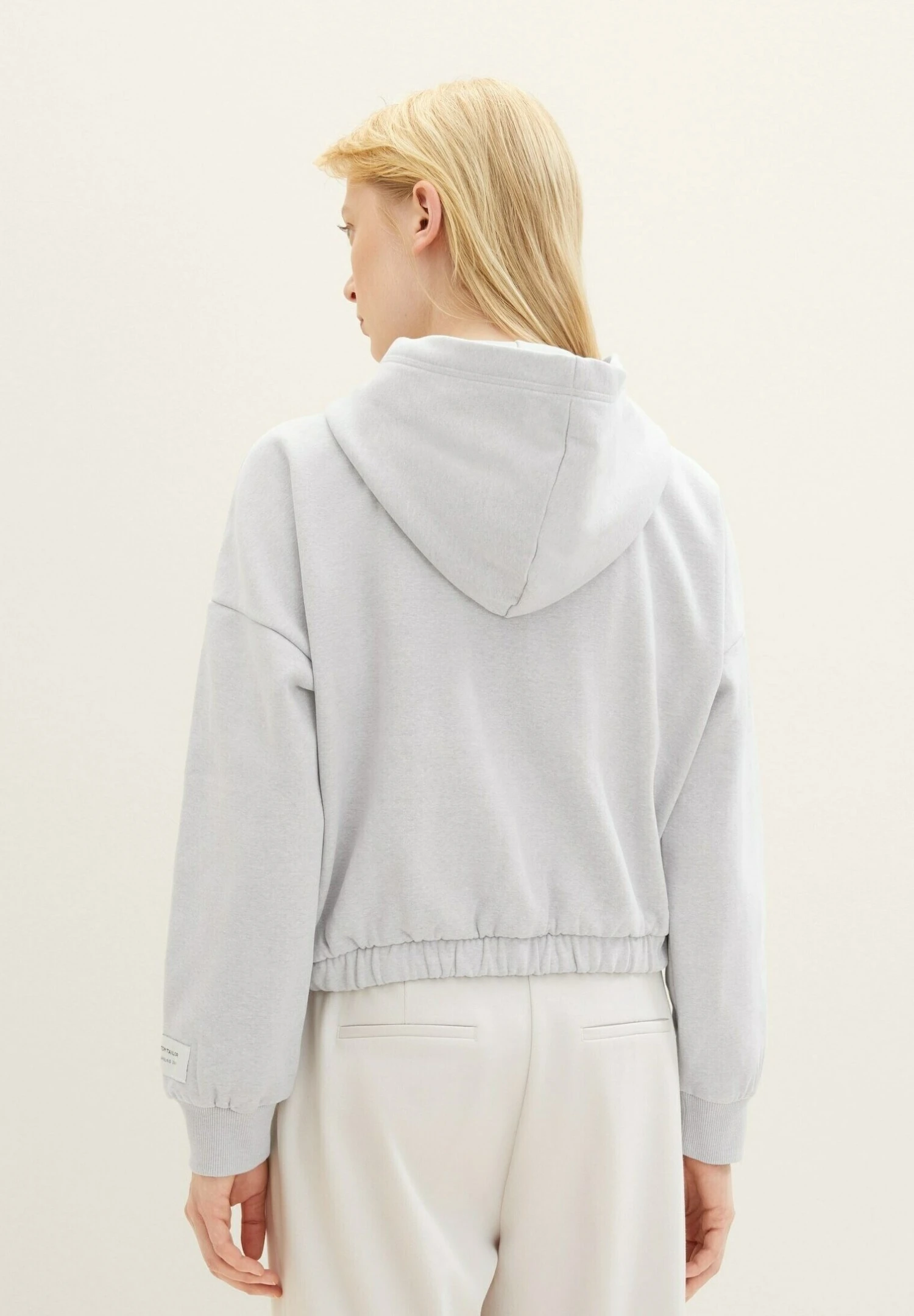 TOM TAILOR Denim Sweater Met Rits - Basic Light Grey Melange 3 TOM TAILOR Denim Sweater Met Rits - Basic Light Grey Melange - Afbeelding 3