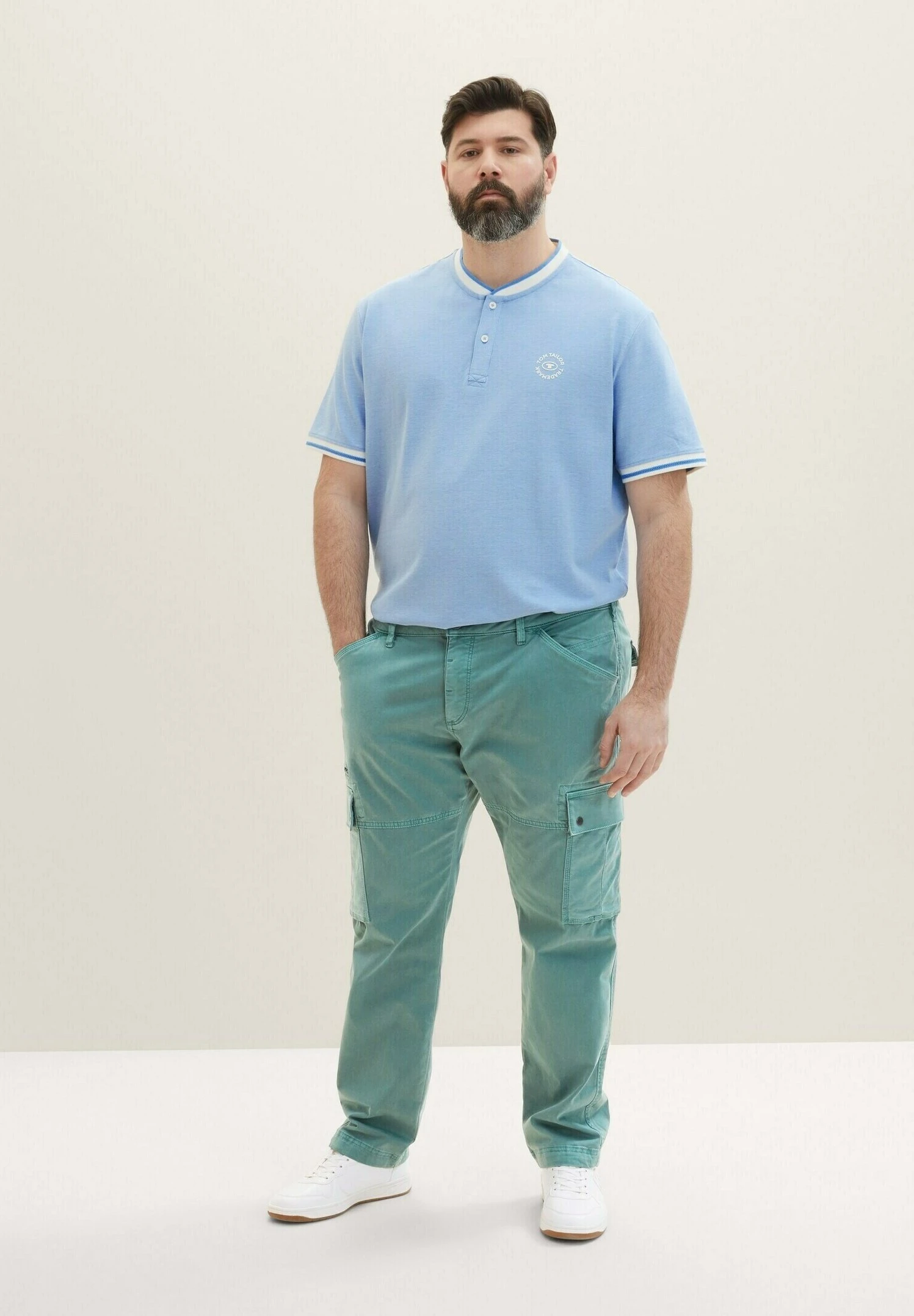 Tom Tailor Plus - Cargobroek - Deep Bluish Green 2 Tom Tailor Plus - Cargobroek - Deep Bluish Green - Afbeelding 2