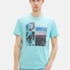 Tom Tailor Kurzarm - T-Shirt Print - Hellblau