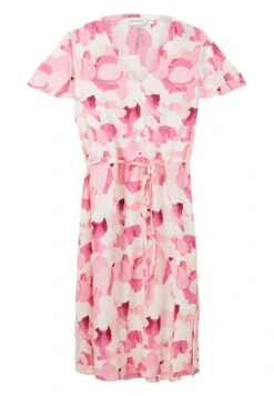 Tom Tailor Midi Mit Stoffgürtel - Jurk - Pink Shapes Design -Tom Tailor 2956a8770a944798b33b9af8e0ecb873