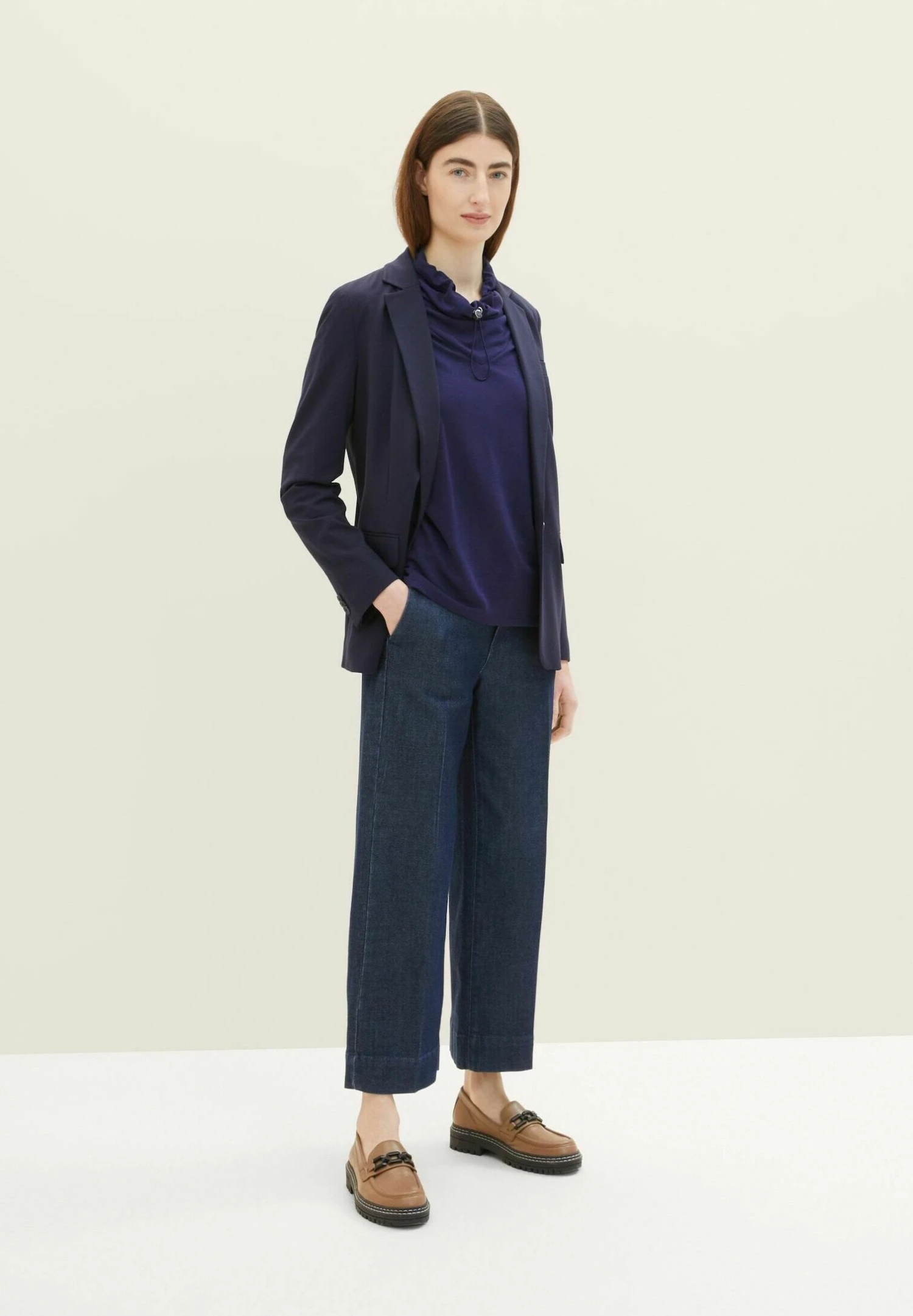 Tom Tailor Mit Volumenkragen - Longsleeve - Atlantic Ocean Blue 2 Tom Tailor Mit Volumenkragen - Longsleeve - Atlantic Ocean Blue - Afbeelding 2