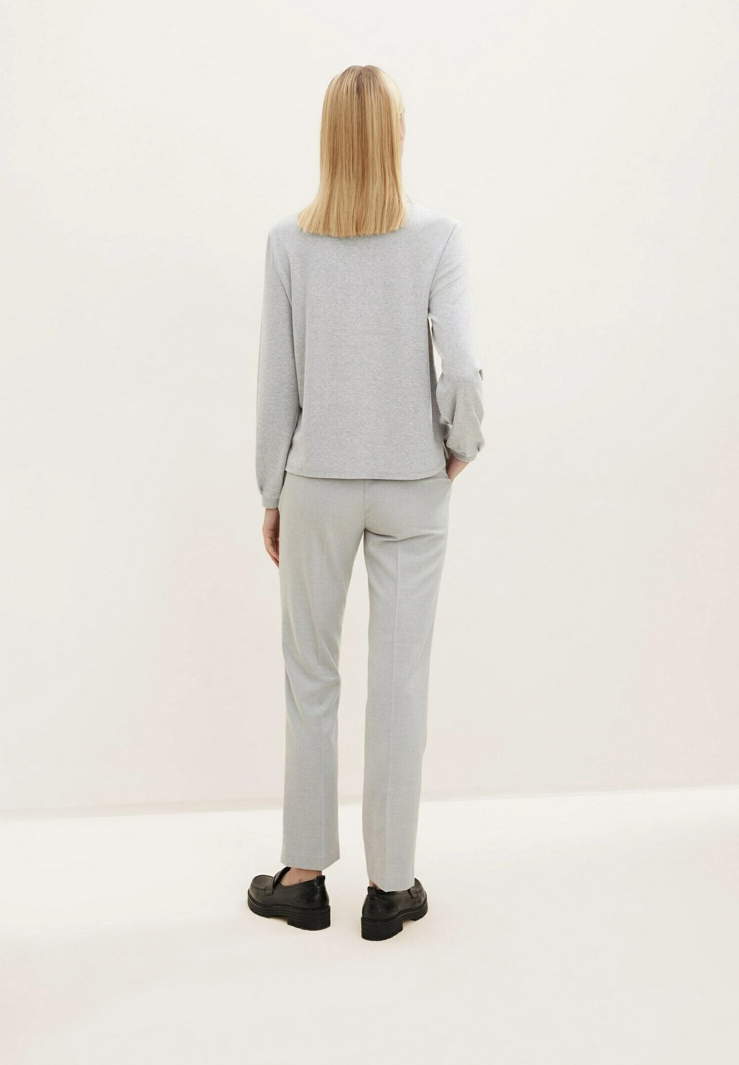 Tom Tailor Mit Rüschen Detail - Sweater - Concrete Grey Melange 3 Tom Tailor Mit Rüschen Detail - Sweater - Concrete Grey Melange - Afbeelding 3