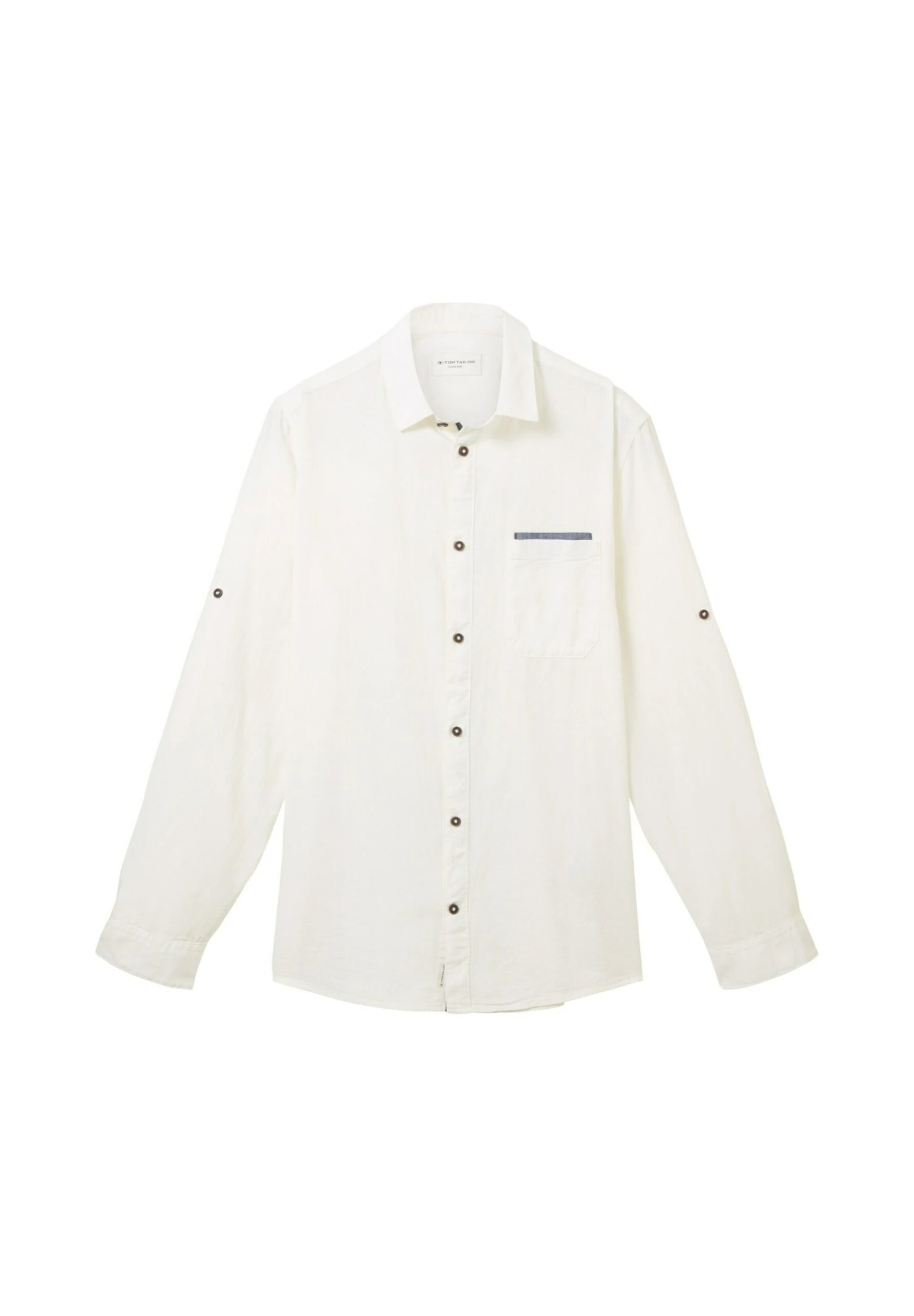 Tom Tailor Mit Brusttasche - Overhemd - Off White 6 Tom Tailor Mit Brusttasche - Overhemd - Off White - Afbeelding 6