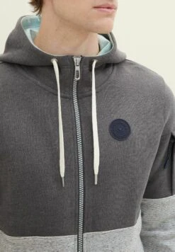 Tom Tailor Sweater Met Rits - Dark Grey Melange -Tom Tailor 2c8f4c1ac50245b6b850d9a7467216e6