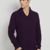 Tom Tailor Trui - Navy Bordeux Knitted Structure