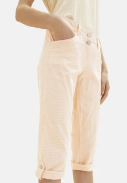 Tom Tailor 3/4Mit Teilungsnaht - Shorts - Fawn Beige Offwhite Stripe -Tom Tailor 2d4e7450b6904bd8a19ad24f85115cf2