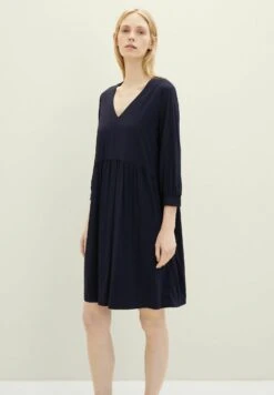 Tom Tailor Feminine V Neck- Jurk - Sky Captain Blue