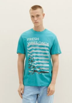 TOM TAILOR Denim Mit Fotoprint - T-Shirt Print - Deep Turquoise