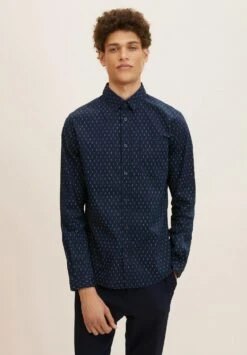 Tom Tailor Mit Allover-Print - Overhemd - Navy Geometric Design
