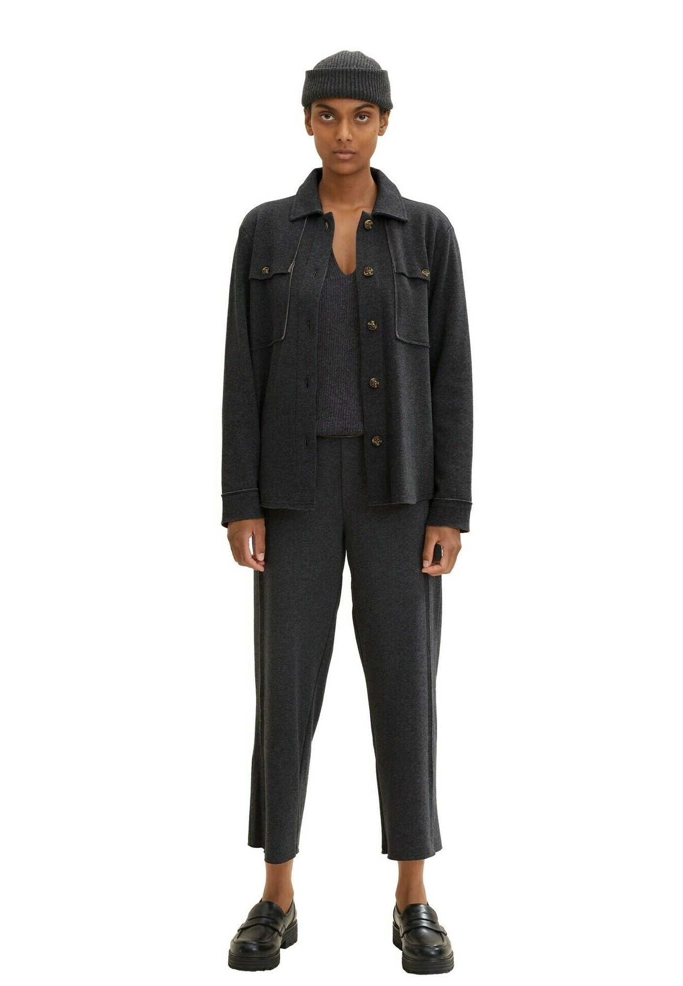 Tom Tailor Overhemdblouse - Evident Anthracite Melange 1 Tom Tailor Overhemdblouse - Evident Anthracite Melange