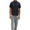 Tom Tailor Kurzarm Mit - Overhemd - Navy Scattered Design