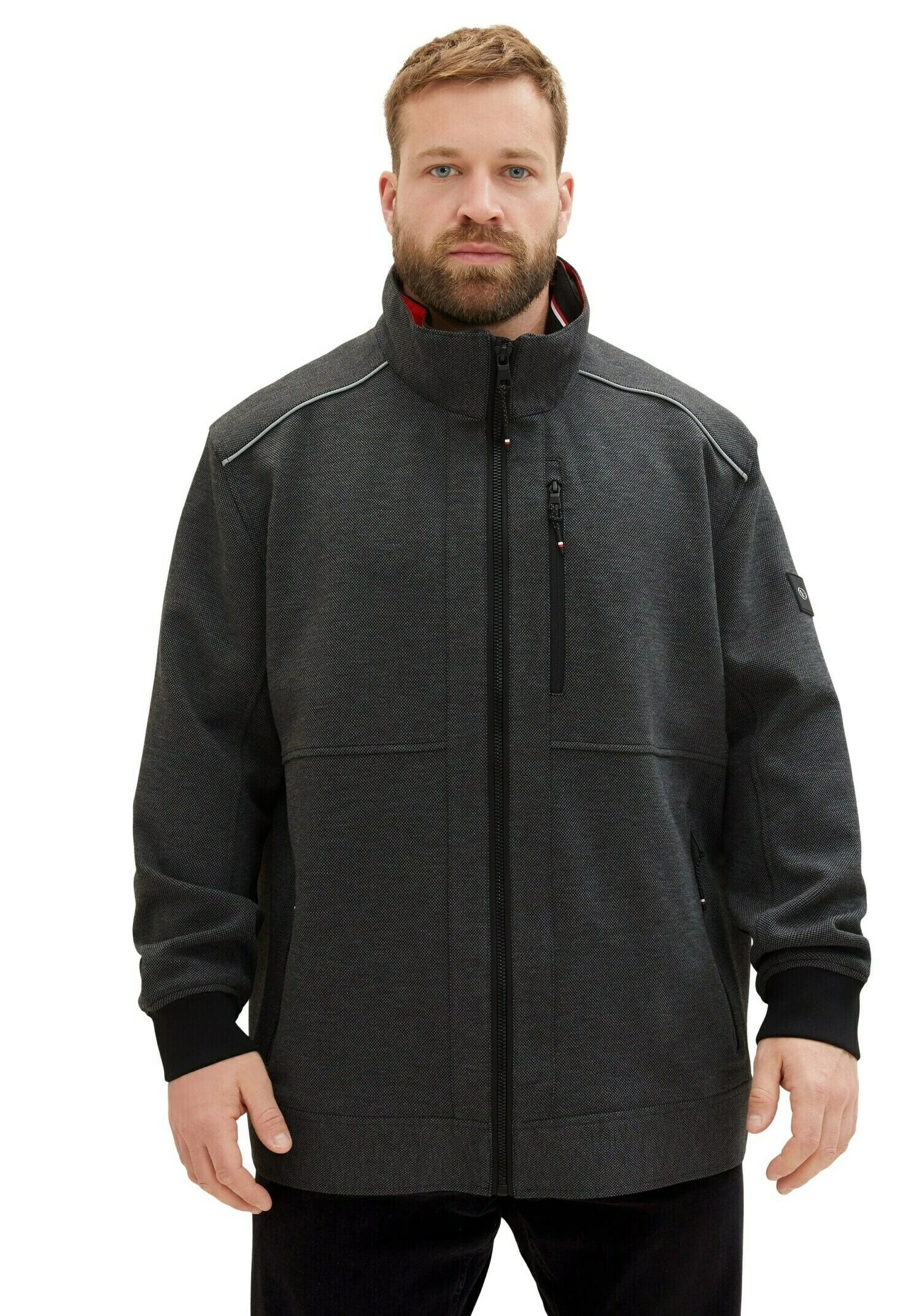 Tom Tailor Plus Mit Verdeckter Kapuze - Jas - Anthracite Knitted Structure 6 Tom Tailor Plus Mit Verdeckter Kapuze - Jas - Anthracite Knitted Structure - Afbeelding 6