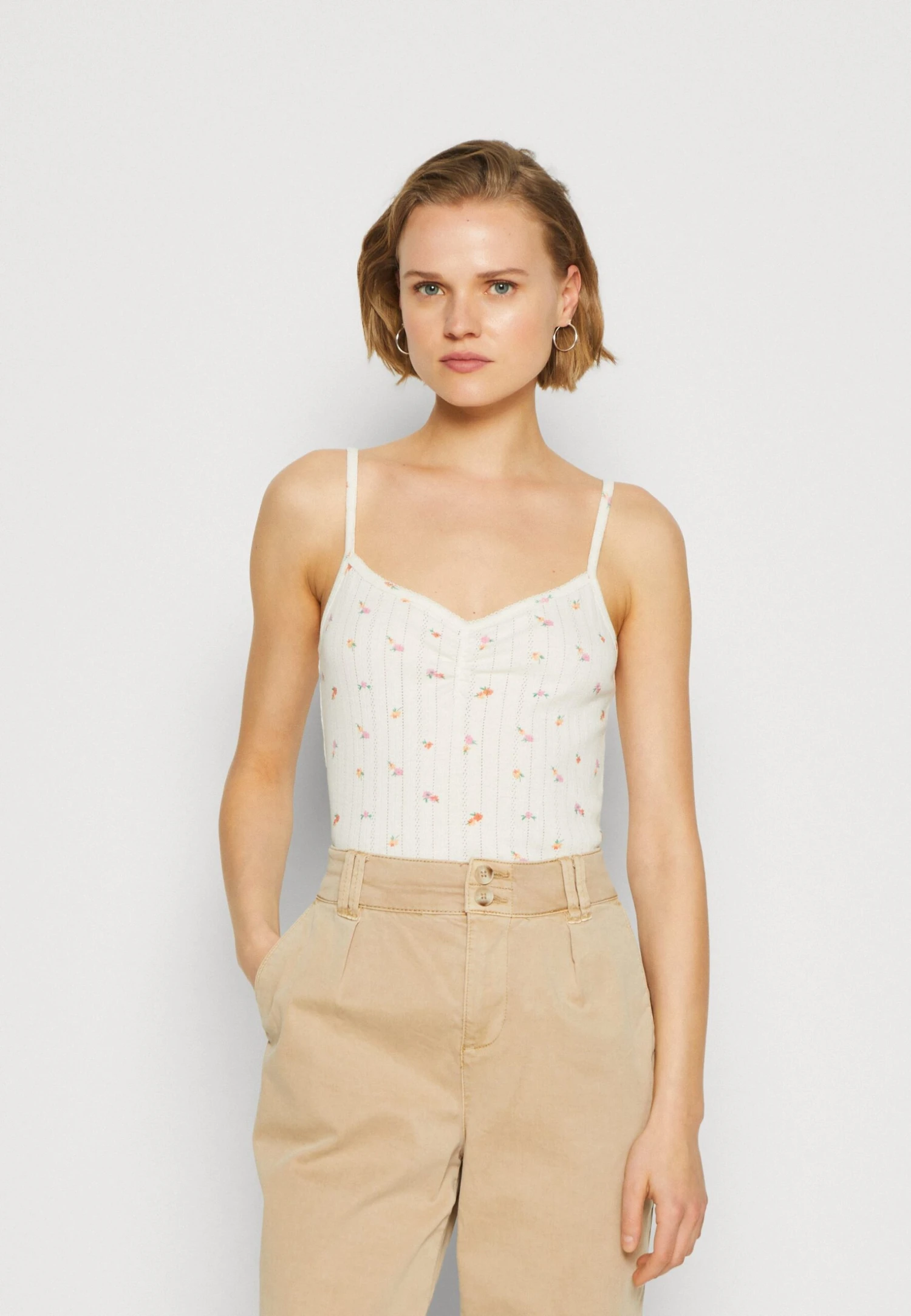 TOM TAILOR Denim Pointelle - Top - Off White 1 TOM TAILOR Denim Pointelle - Top - Off White