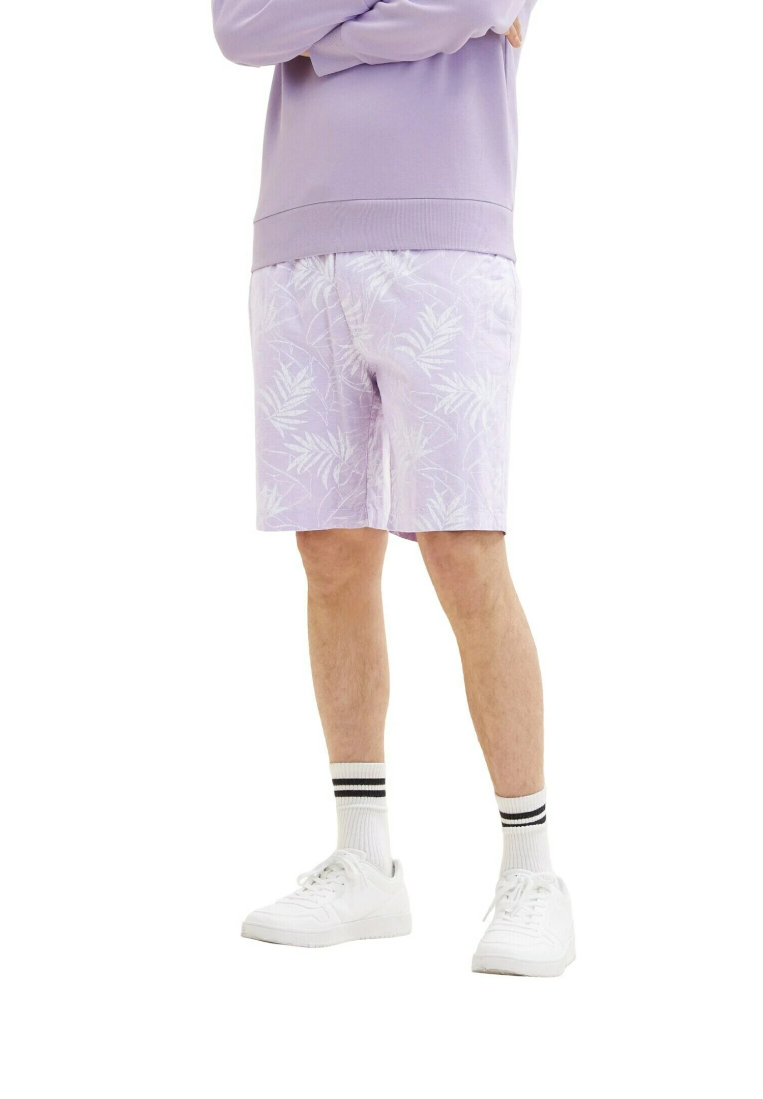 TOM TAILOR Denim Gemusterte Bermuda - Shorts - Lilac Leaf Lines Print 7 TOM TAILOR Denim Gemusterte Bermuda - Shorts - Lilac Leaf Lines Print - Afbeelding 7