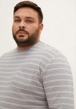 Tom Tailor Langarm - Trui - Grey Twotone White Stripe -Tom Tailor 31dd0c00044a4bfda25a059a865b62c8