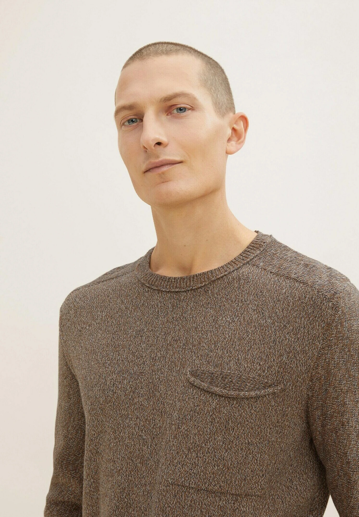 Tom Tailor Trui - Brown Melange Structure 4 Tom Tailor Trui - Brown Melange Structure - Afbeelding 4