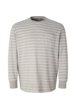 Tom Tailor Langarm - Trui - Grey Twotone White Stripe -Tom Tailor 328b0f7ddf8a44979c20df216cf669b0