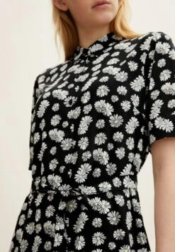TOM TAILOR Denim Midi- Blousejurk - Black Daisy Print -Tom Tailor 3336d97e1c49485aac9bd7733939e9a8