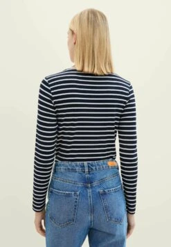 Tom Tailor Mit Streifenmuster - Longsleeve - Navy/Offwhite Stripe -Tom Tailor 3389c01ad8e24542b433813ae7ceeb40