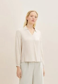 Tom Tailor In Melange Optik - Blouse - Cold Beige Melange