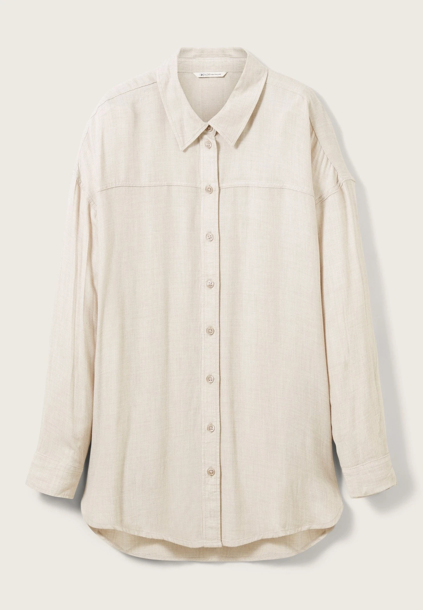 TOM TAILOR Denim Lange- Overhemdblouse - Cloud Grey Melange 7 TOM TAILOR Denim Lange- Overhemdblouse - Cloud Grey Melange - Afbeelding 7