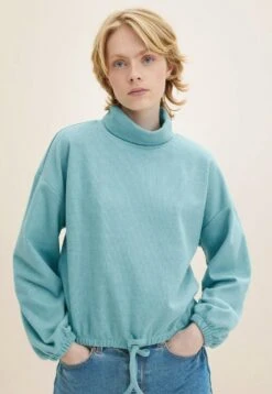 TOM TAILOR Denim Cropped Mit Rollkragen - Sweater - Reef Blue Melange