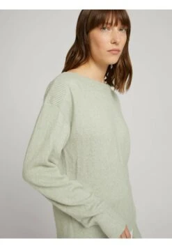 Tom Tailor Trui - Soft Greyish Green Melange -Tom Tailor 389f0b87faf24226a84ddd5d66b38b1e
