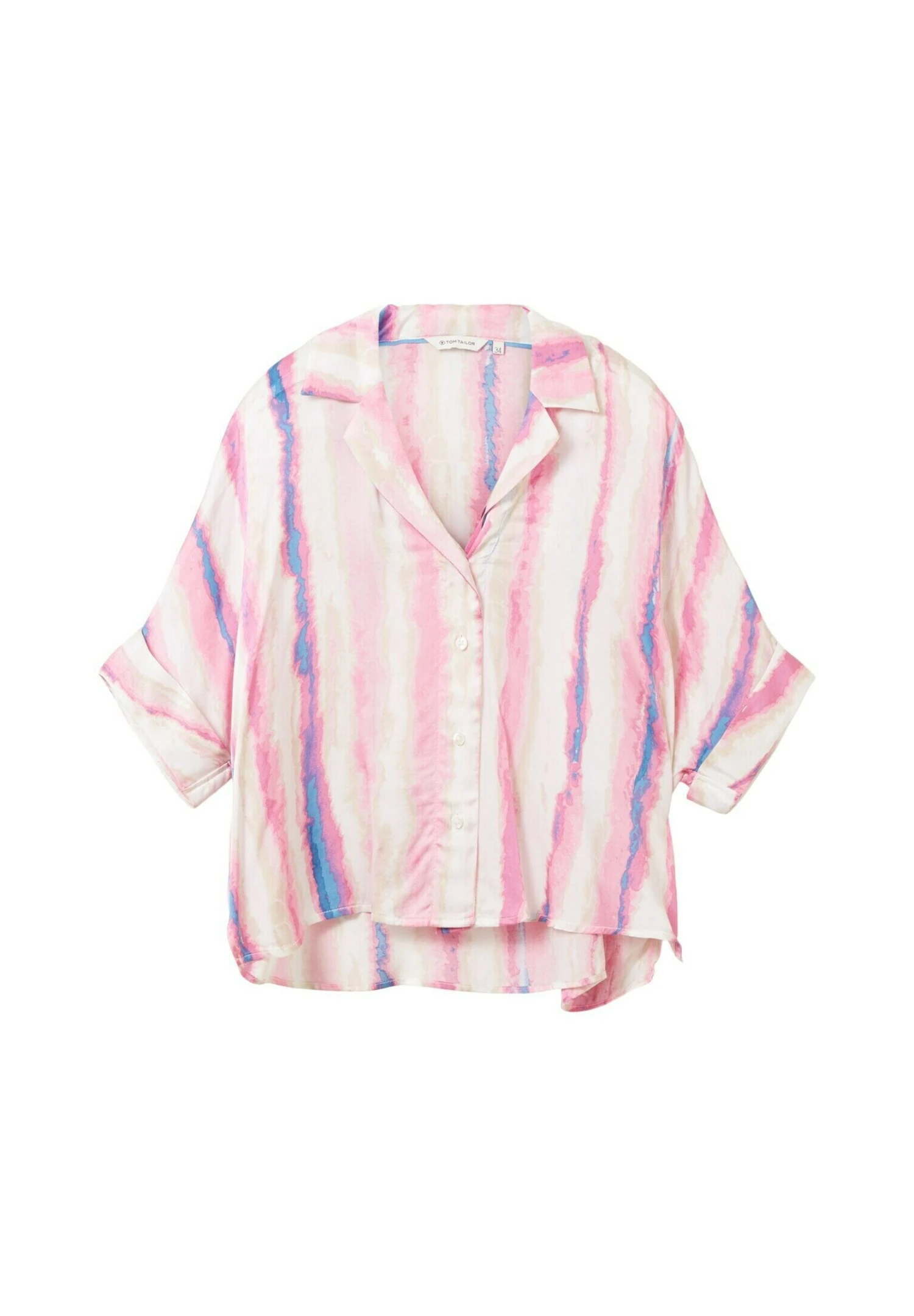 Tom Tailor Loose Fit- Overhemdblouse - Pink Tie Dye Stripe 5 Tom Tailor Loose Fit- Overhemdblouse - Pink Tie Dye Stripe - Afbeelding 5