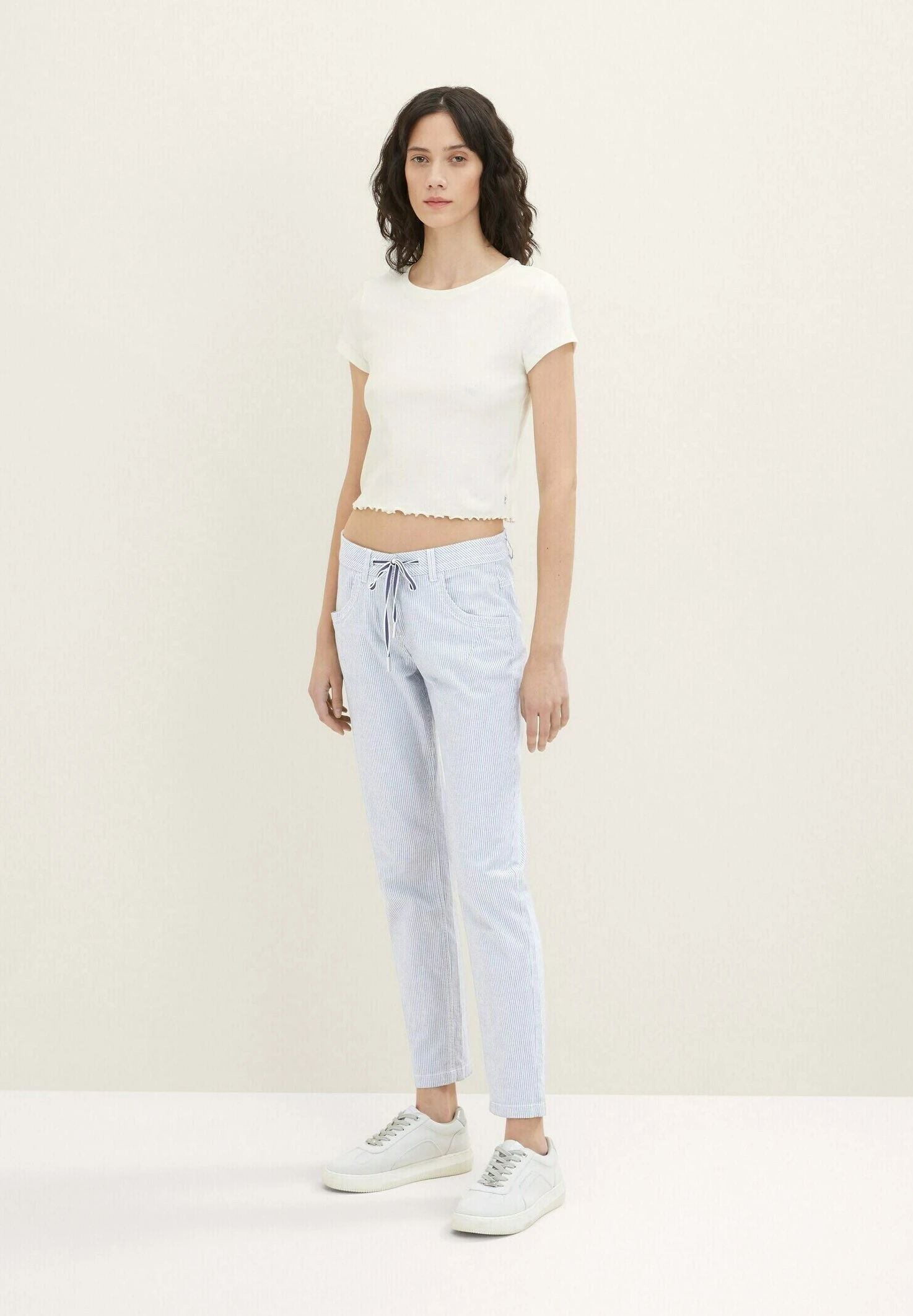 Tom Tailor Tapered - Broek - Blue Stripe Pants 6 Tom Tailor Tapered - Broek - Blue Stripe Pants - Afbeelding 6