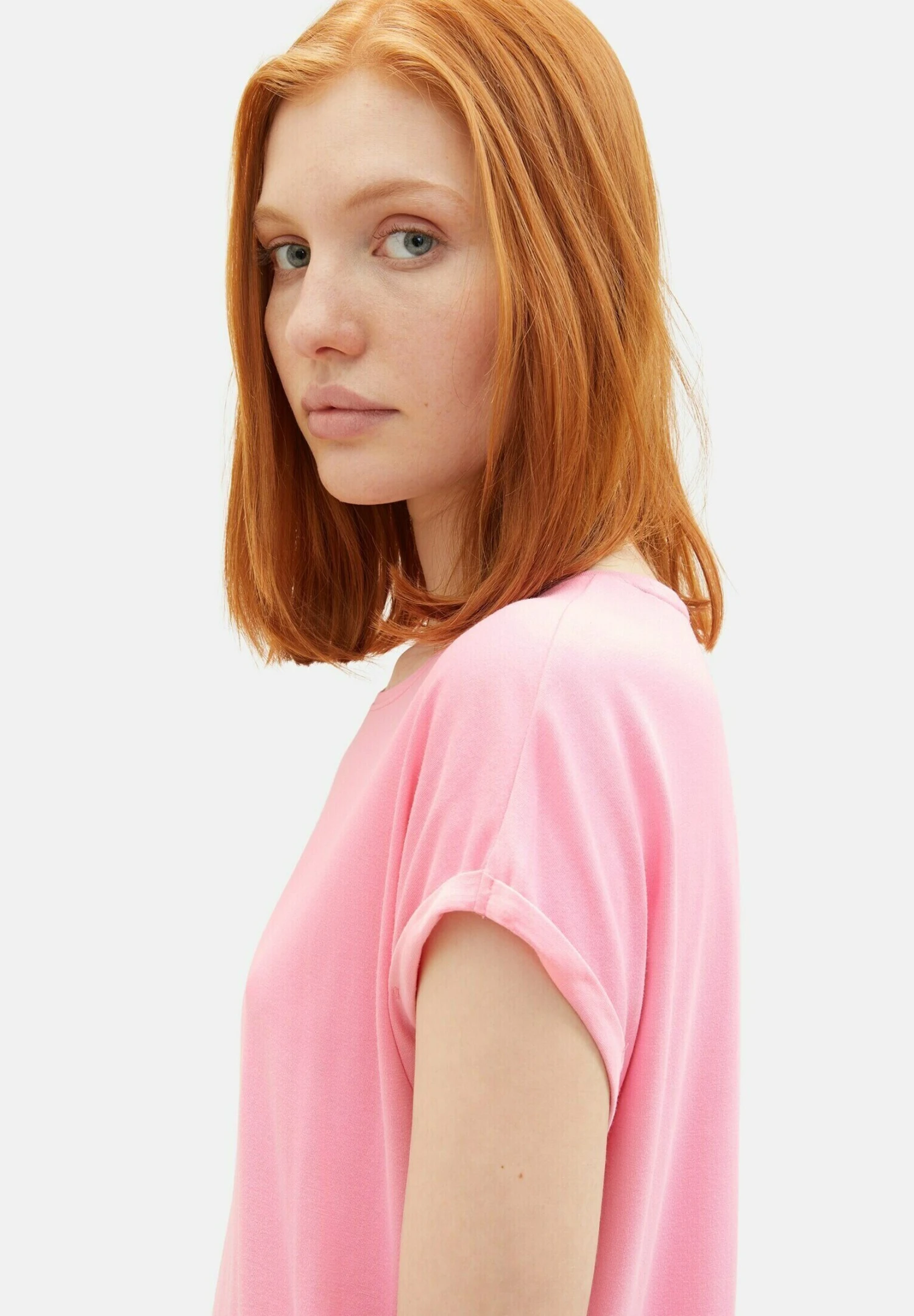 TOM TAILOR Denim Fluent- T-Shirt Basic - Fresh Pink 5 TOM TAILOR Denim Fluent- T-Shirt Basic - Fresh Pink - Afbeelding 5