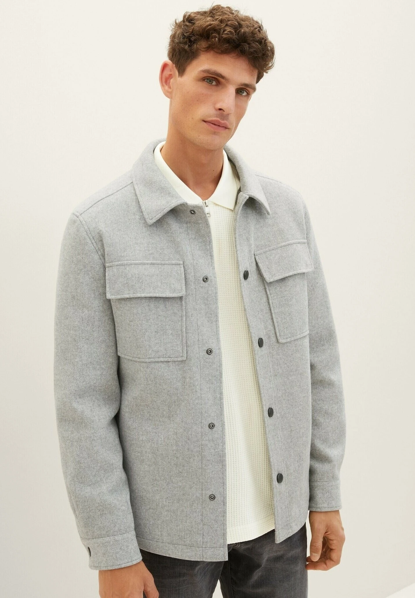 Tom Tailor Jacket - Jas - Steel Grey Melange 1 Tom Tailor Jacket - Jas - Steel Grey Melange